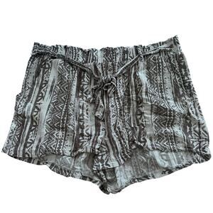 Cali 1850 Aztec Linen Shorts - Gray, Size XL